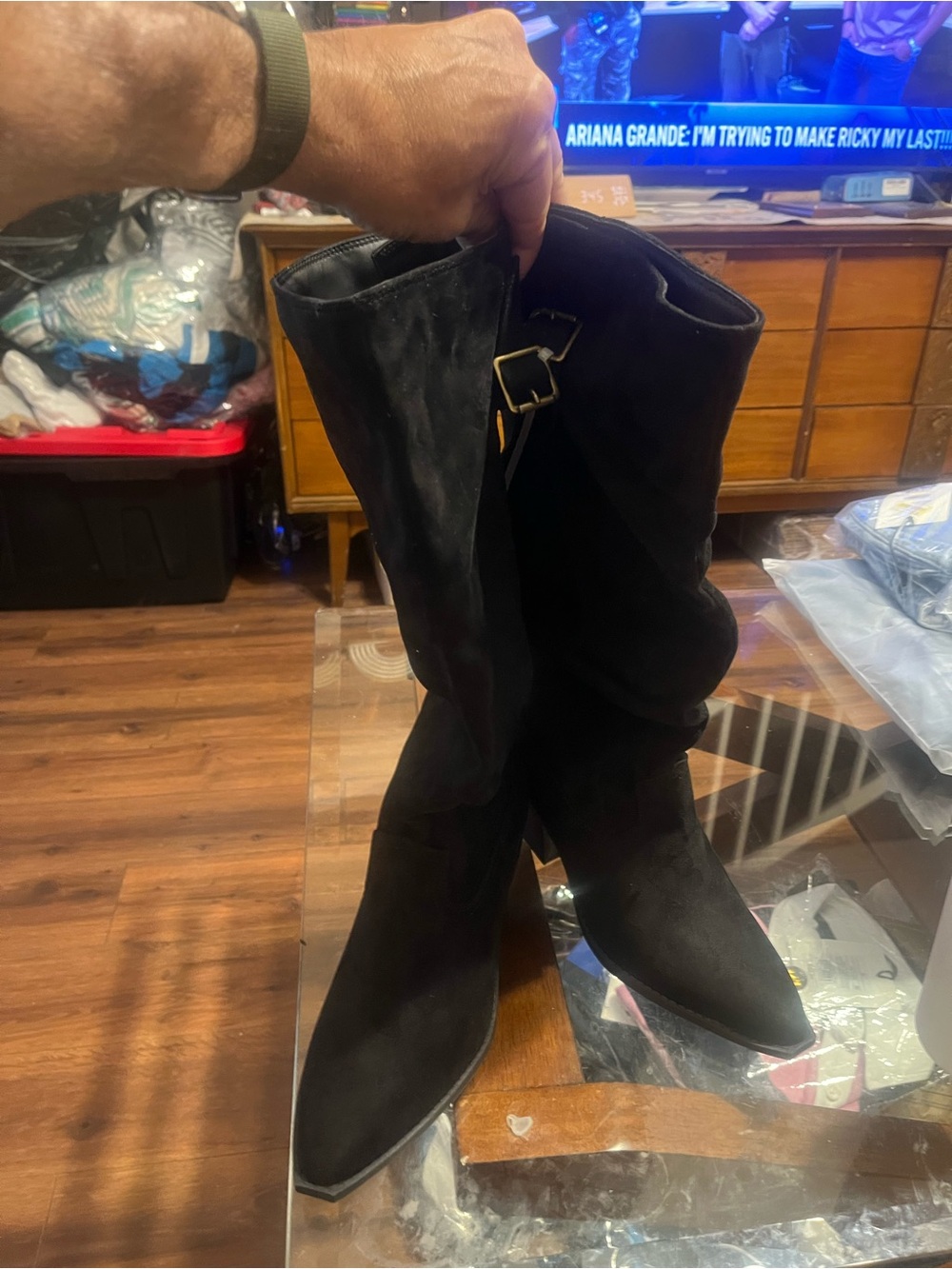 Journey collection kaleah 9.5 M Black Mid-Calf Slouch Boot with Buckle Detai - Picture 5 of 9